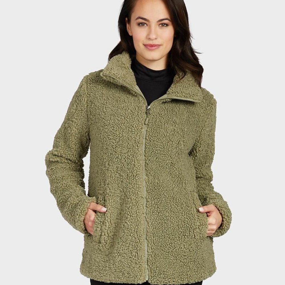 Green Fuzzy Teddy Sherpa Jacket